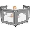 Portable Playpen for Babies and Toddlers with Foldable Adjustable Shape & Size, 21 Square Feet, Baby Fence
