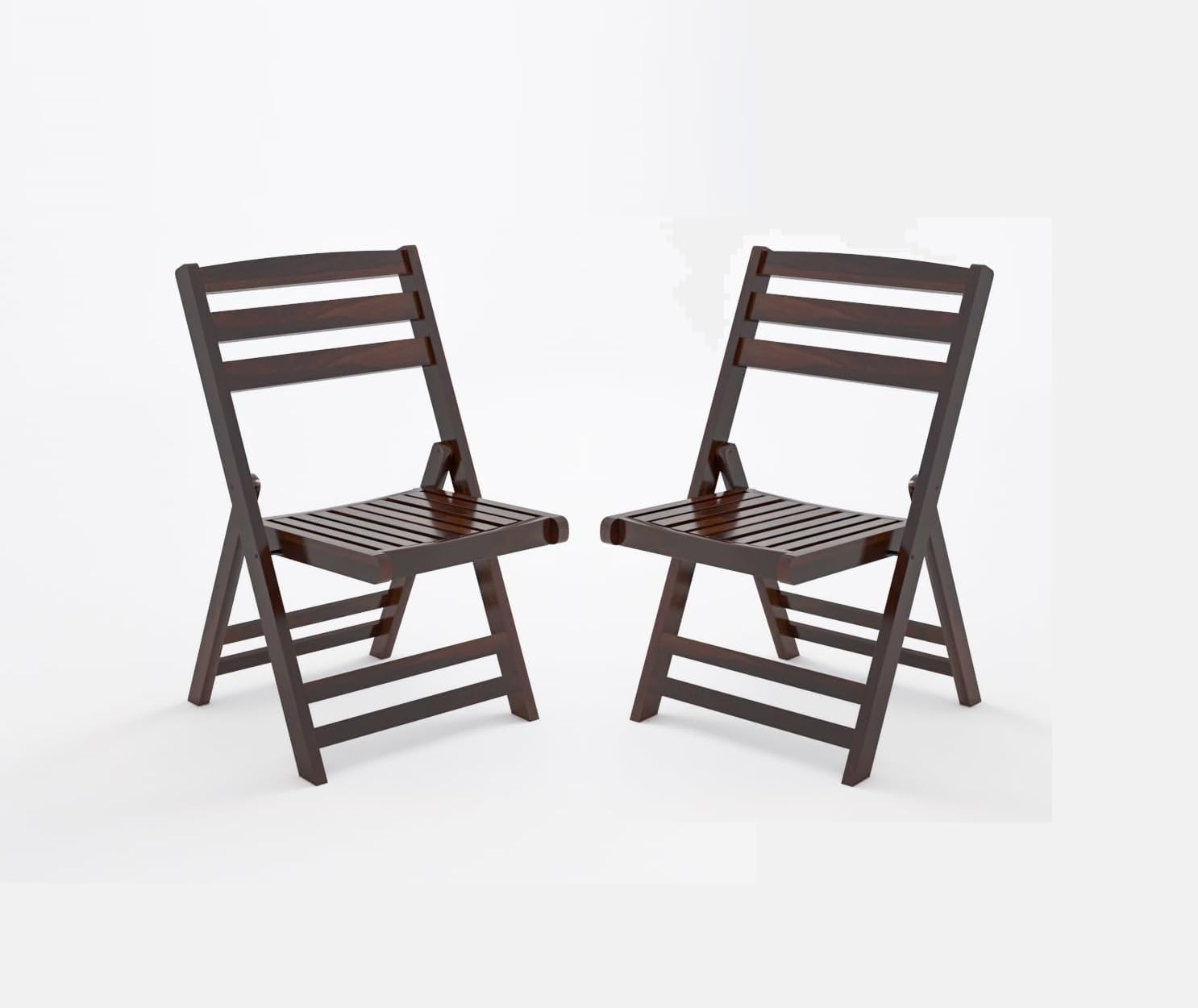 Wooden Foldable Chair Set of 2 for Balcony | Outdoor Furniture Garden Terrace Folding Patio Seating Chairs (Walnut Finish)-image-28