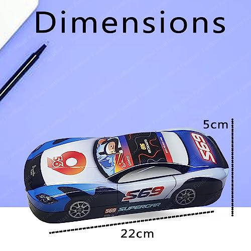 Image of FunBlast Metal Pencil Box - Car Shaped Pencil Case for Kids, Multi-Layer Pen and Pencil Box for School Kids, Stationery Organizer Box, Birthday Return Gift's (Random Color)