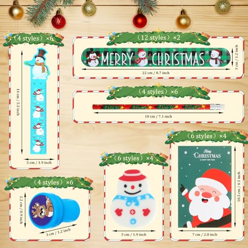 Lot de 758 articles de papeterie de Noël Cholemy mini carnets gommes règles et autocollants - 3