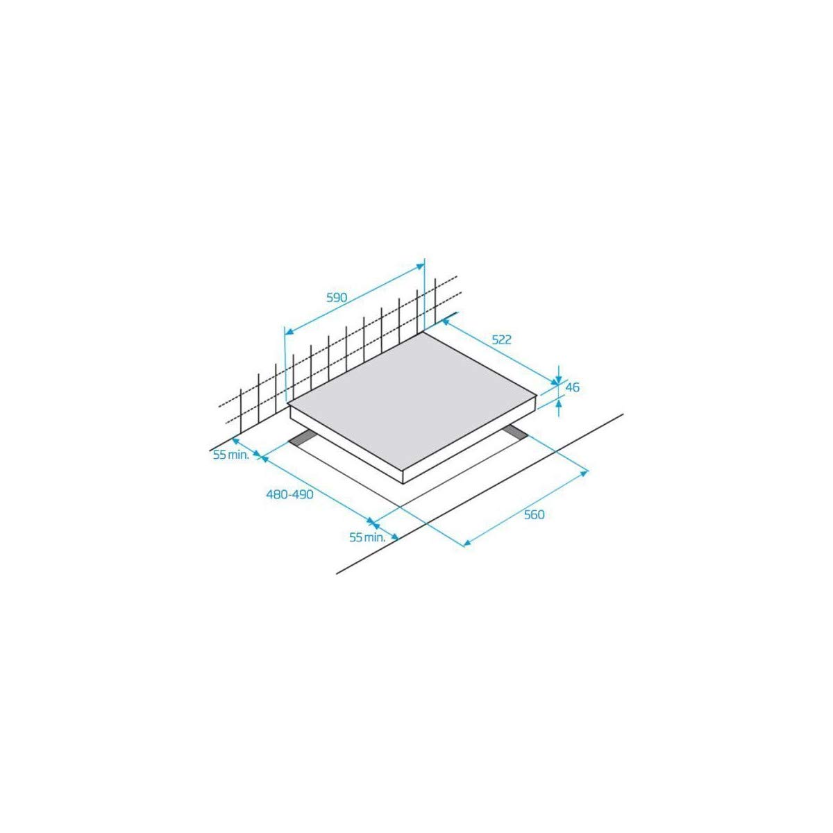 Beko HILW64222S plaque Noir Intégré (placement) Gaz 4 zone(s)