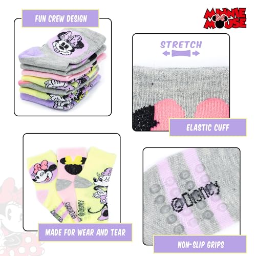 Image of Minnie Mouse Infant Toddler Socks - 10 Pack with Grippers for Ages 6-36 Months