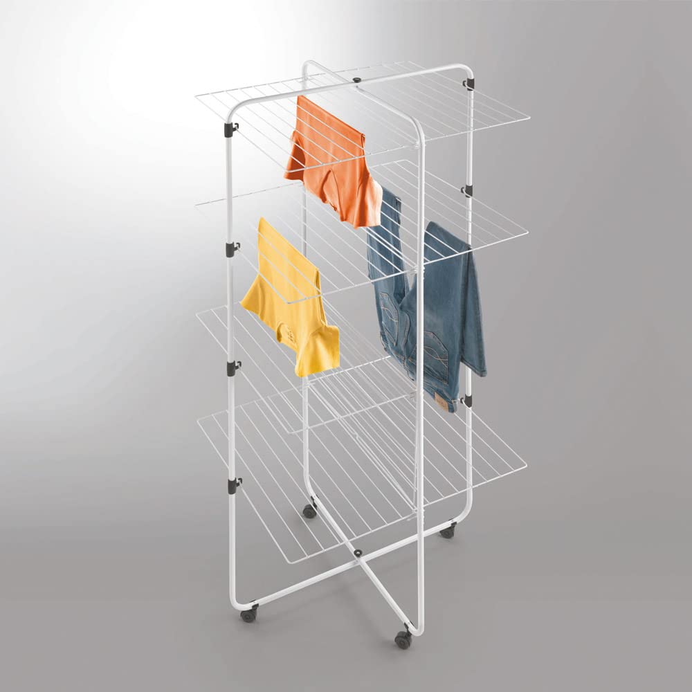Metaltex Lille 44-Tendedero Torre 3 Alturas, Colada 44m, Color Blanco