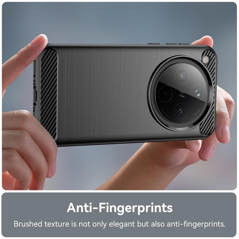 Image of NPRC Hybrid Ultra Slim Protective Case TPU Non-Slip Carbon Fiber Texture Shockproof Case Cover for Oppo FIND X8 PRO - Black