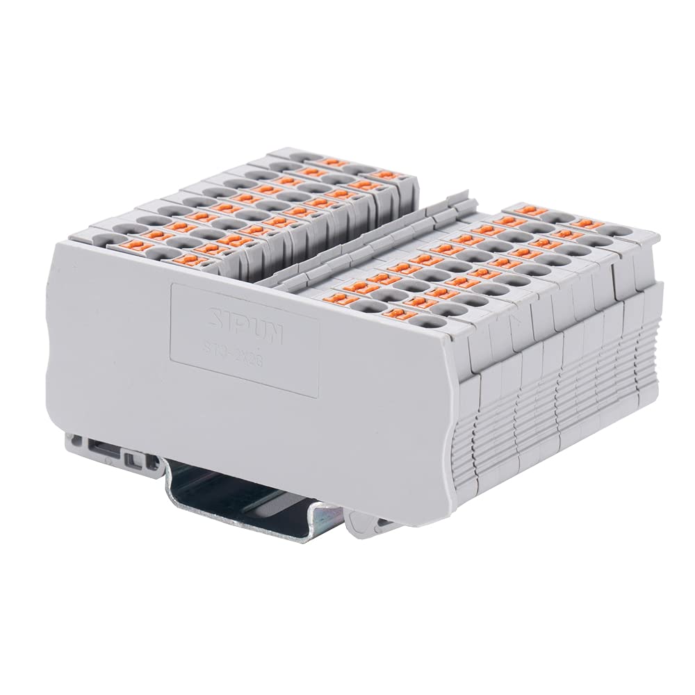 ST2-2.5/2X2 Morsettiera a doppia molla Push in Tipo PT Connettore guida DIN senza viti Set da 30 pezzi