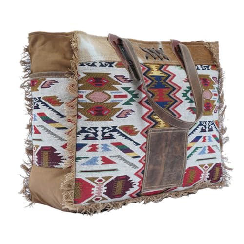 Dwena Weekender Bag - Women's Travel Duffel Bags with Pockets, Large Overnight Handbag, Gym Bag, Weekend Bag, Made in Cotton, Hairon, Leather, and Canvas, Birthday Gift for Mom, Sister, Friend2