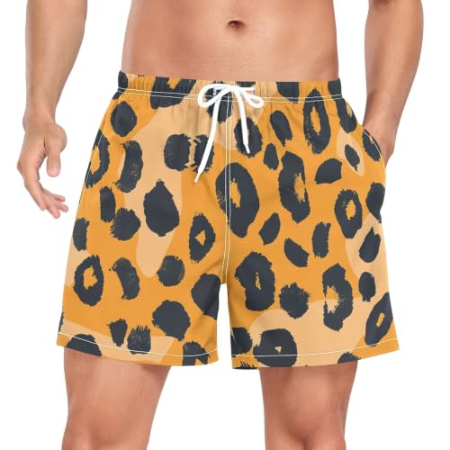 Pantalones cortos leopard naranja de hombre para deporte secado rápido