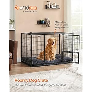 Feandrea-Heavy-Duty-Dog-Crate-Metal-Dog-Kennel-and-Cage-with-Removable-Tray-XXL-for-Large-Dogs-48-x-293-x-317-Inches-Black-UPPD003B01 - Cucciolini Doodles   Feandrea-Heavy-Duty-Dog-Crate-Metal-Dog-Kennel-and-Cage-with-Removable-Tray-XXL-for-Large-Dogs-48-x-293-x-317-Inches-Black-UPPD003B01