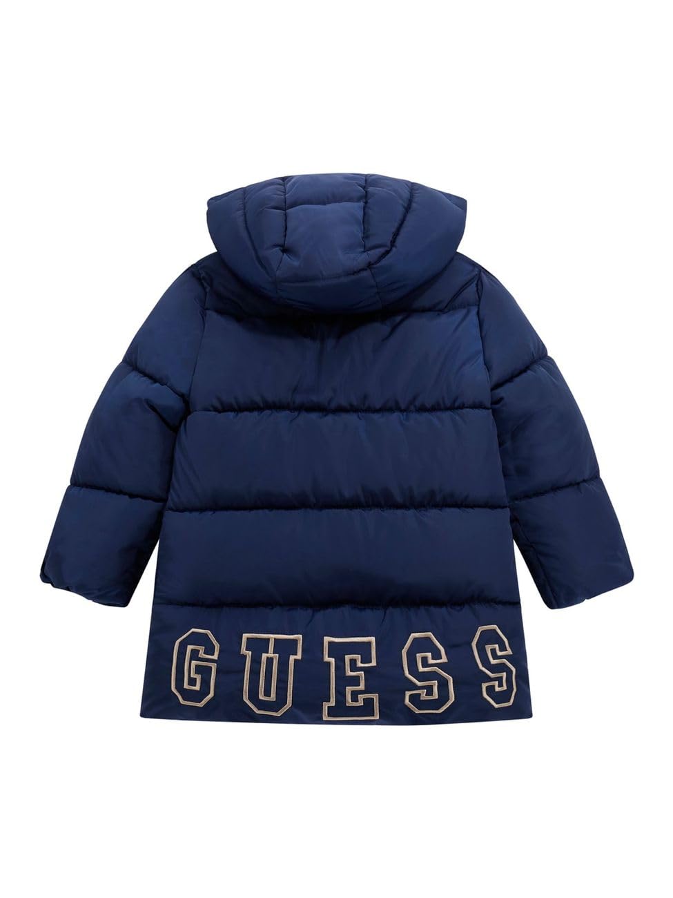 GUESS Giubbotto Bambino Lungo Trapuntato con Cappuccio e Maxi Logo sul RETR