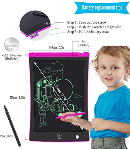 Image of The Flyers Bay LCD Writing Tablet for Kids - 8.5 Inch Digital Slate Pad for Drawing & Writing for Kids Age 3+ Year Smart Writing Tab for Boys & Girls (Writing Tablet Style 1, 8.5 Inch)