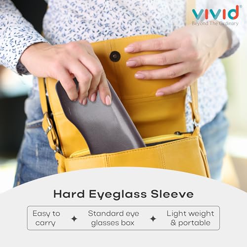 Image of VIVID Vision Unisex Adult Eyewear Specs Case Cover | Screw Driver | Free Cloth | Protect Eye Glasses | Chashma Dibbi | Spectacle Box | HINGE-SPRING | Metal | 3 IN 1