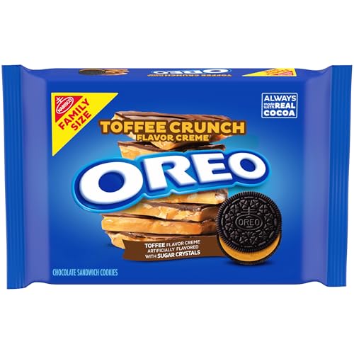 Image of OREO Toffee Crunch Creme with Sugar Crystals Chocolate Sandwich Cookies, Family Size, 17 oz