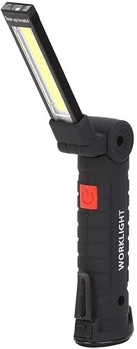 Linterna LED, luz de trabajo COB recargable por USB con imán fuerte, 5 modos de iluminación, antorcha de emergencia es adecuada para camping,