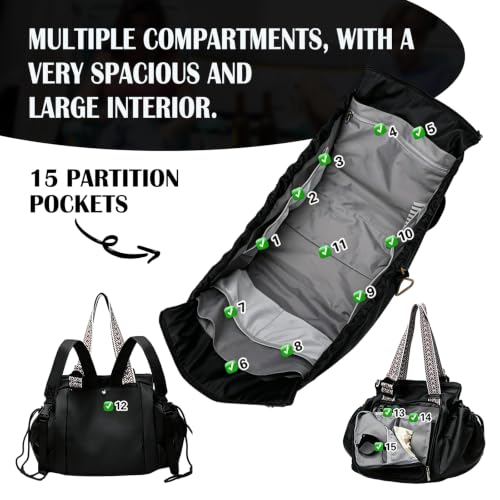 Image of Multifunctional Travel Organizer Bag for Ladies - Doubles as a Stylish Backpack, Crossbody and Shoulder Bag, Boasts Great Storage Capacity(Black)