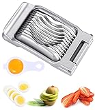 Zawaer Cortador de huevos de acero inoxidable,Separador de Yema de Huevo, cortador de huevos cocidos para cortar huevos duros de metal,Egg Slicer Cutter para Huevos Duros,Fresas