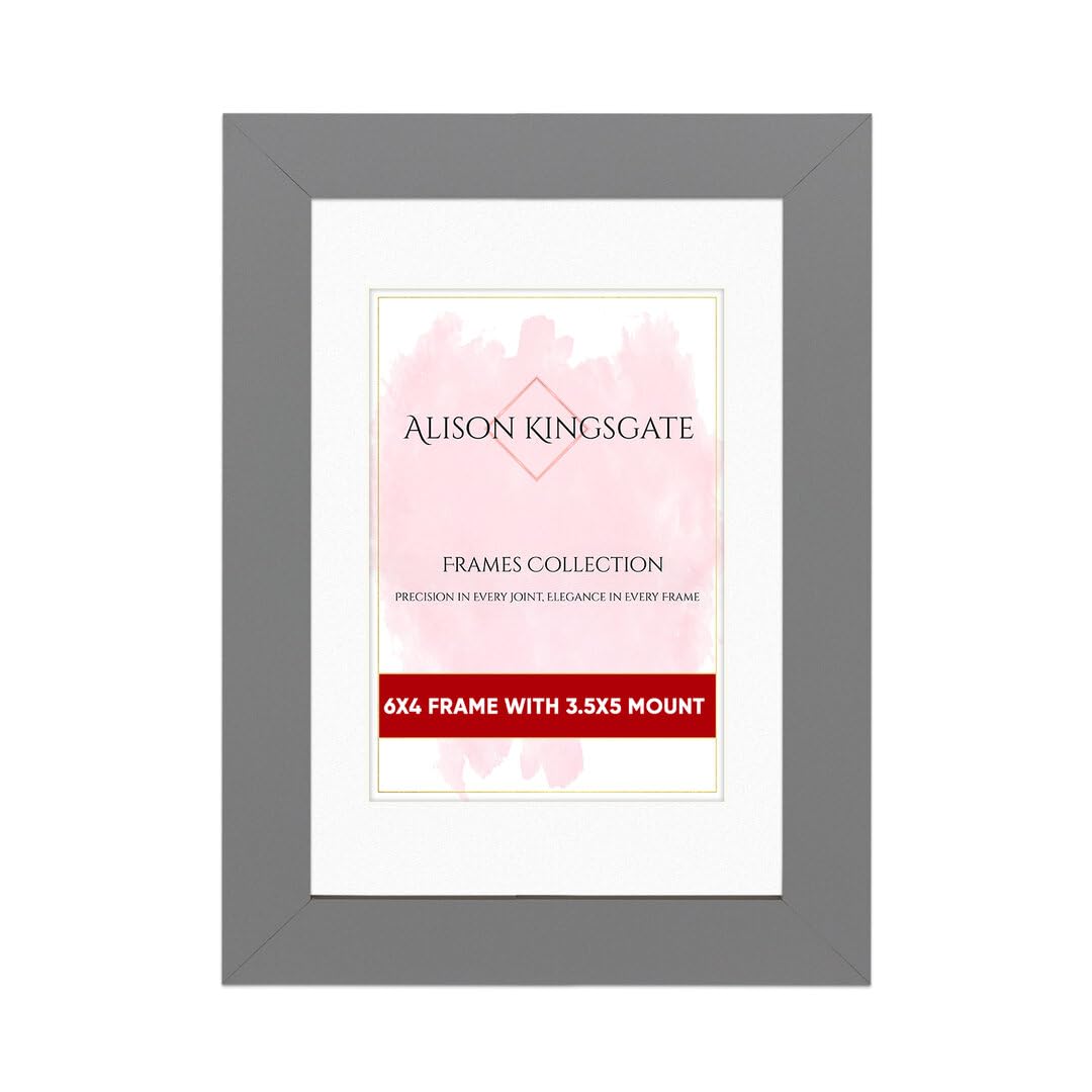 Alison Kingsgate 6X4 Dark Grey Picture Frame with Mount for 3.5X5 Photos