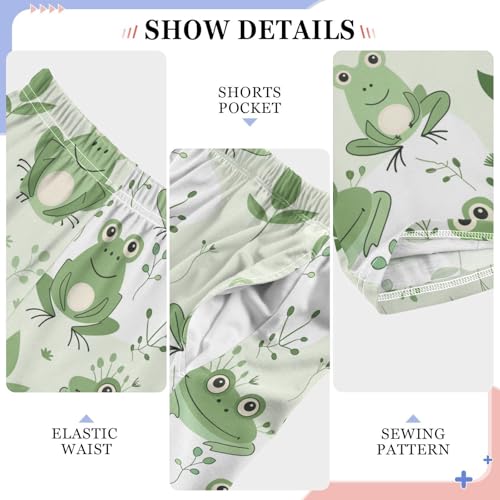 ZZXXB Frogs Grass Boys Long Pants Soft Trousers Elastic Waist Kids Lounge Bottoms with Pockets S-XL4