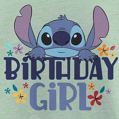 Fifth Sun Disney Lilo Bday Stitch Girls Short Sleeve Tee Shirt, Mint, Medium2