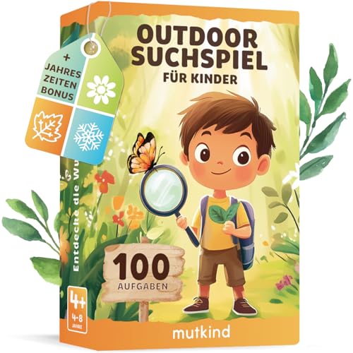 MUTKIND® 50x Entdeckerkarten für Kinder (ALLE 4 Jahreszeiten) - Spannendes...