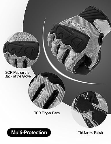 Image of INBIKE Mountain Bike Gloves for Men Knuckle Guard Padded Cycling Gloves | 5mm Shock-Absorbing Palm Padding, MTB, Motocross, Road Cycling, Dirt Biking, Touchscreen Fingers, Anti-Slip Palm