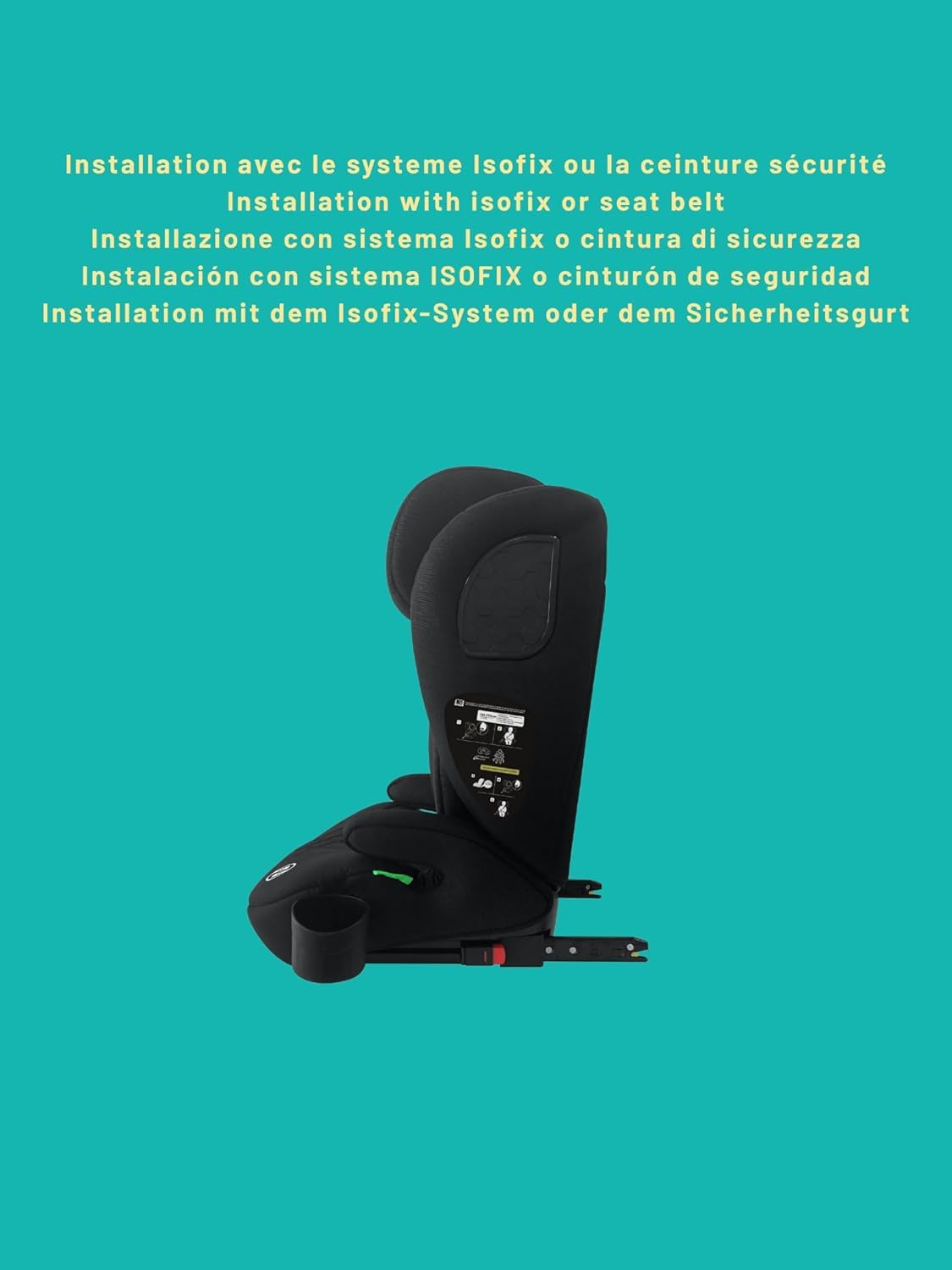 Nania - Milano, Asiento de coche para bebé ISOFIX, escalable 76-150 cm, 9-36 kg, 15 meses a 12 años, Cabezal ajustable 12 niveles de ajustes, Protectores laterales, Funda extraíble y lavable