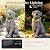 Nacome Solar Dog Garden Statue: Weather Resistant Durable Resin Sculptures with Auto Lighting - Outdoor Lawn Porch Patio Yard Art Decor - Gifts for Mom Grandma Dog Lovers(Grey)