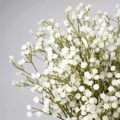 Villa Como 造花 花束 アートフラワー インテリア かすみ草 ブーケ 10本セット フェイクグリーン 本物そっくり 母の日 卒業式 結婚式 記念日 (クリーム, 長さ60CM) [3]