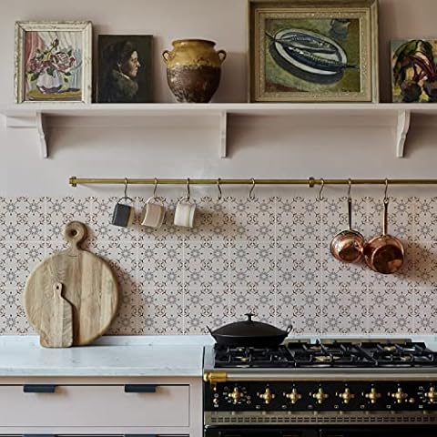 Alwayspon 12Pcs Retro Tile Stickers for Home Cover