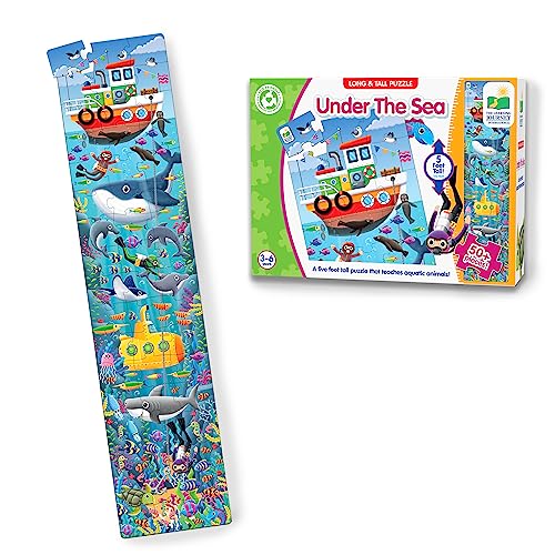 Learning Journey International Long and Tall Puzzles- Under The Sea - 51 Piece, 5-Foot-Long Preschool STEM Puzzle – Educational Gifts for Boys & Girls Ages 3 and Up, Multicolor