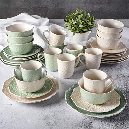 Gibson Elite Portina 16 Piece Dinnerware Set, Cream The Home Kitchen