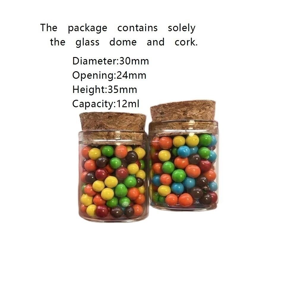 Mini-Glasgefäß Kleine süße DIY-Glasflaschen, Fassungsvermögen 12 ml, 24 x 30 35 mm, Glaskorkenbehälter, Mini-Fläschchen-Dekoration, Stück