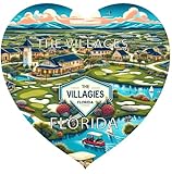 The Villages Florida Souvenir Heart Shaped Decorative Flat Magnet 2-Inch