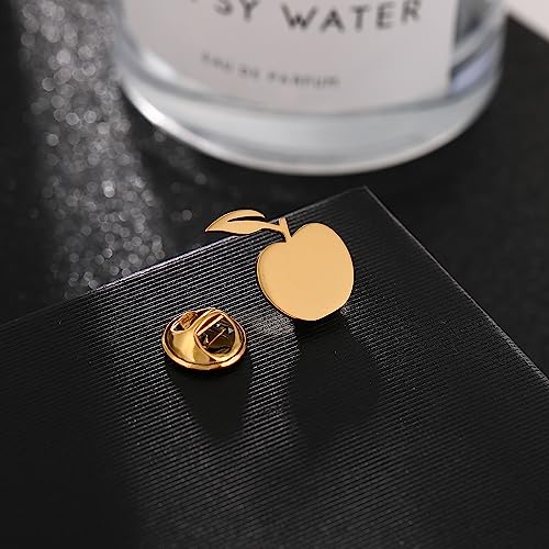 Image of Stainless Steel Dainty Apple Men Brooch Lapel Pins Women Clasp Clips