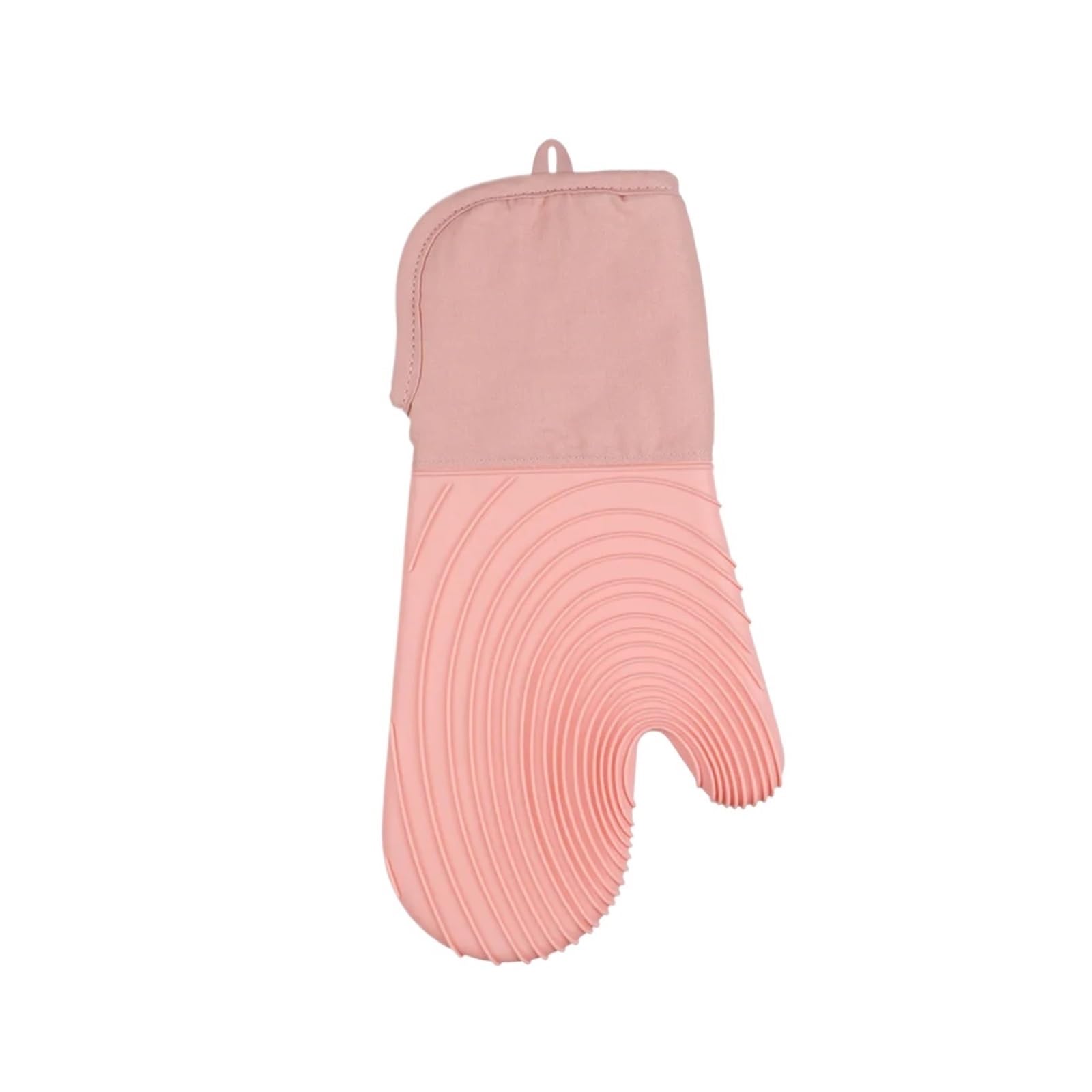 Silicone Cotton Heat Resistant Oven Mitts Kitchen Thickened Anti Scald Microwave Baking Gloves(Pink B1)