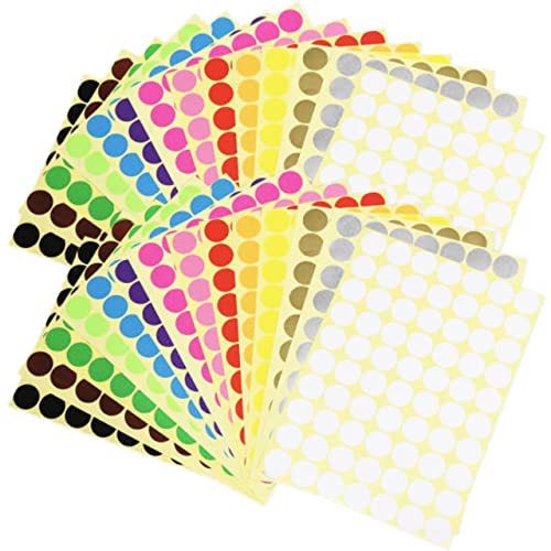 HIRAISM カラーラベル シール 丸型 カラー14種 28枚セット (直径19mm)