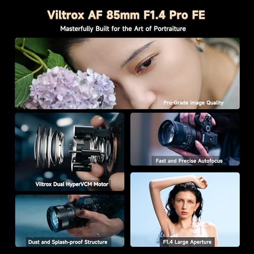 Image of VILTROX AF 85mm F1.4 Pro FE Full Frame Lens for Sony E Mount, 85mm f /1.4 Auto Focus Portrait Prime Lens Compatible with Sony a7RIV a9 a7RII a7RIII a7III a7C FX3 ZVE1 A1 a6600 a6700 a6400 ZV-E10