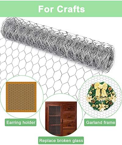Backyard Poultry Hen Wire Netting - 16.5 '' × 157 '' Backyard Fence Animal Barrier, Hen Wire for Crafts, 1 inch Mesh Poultry Netting Fence, Pet/Rabbit/Hen Wire Fencing 7 51NYzD9eBXL. AC