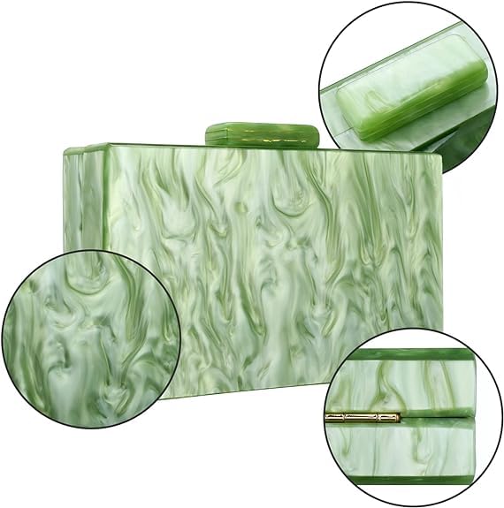 Image of Acrylic Handbags for Women Multicolor Perspex Geometric Purses Box Clutch Elegant Crossbody Bag for Lady Evening Banquet Prom