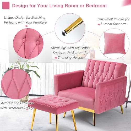 Sillón Plegable Con Brazo Ajustable Color Rosa miniatura 5