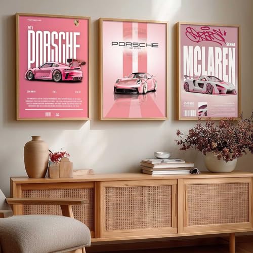 Image of kotart Big Sports Cars Framed Posters Gift Items for Boys Room Wall Decoration Bedroom Living Room Office Studio Decor | Car Poster Frame for Wall Decor Set Of 3 Size (13 X 17 inch)