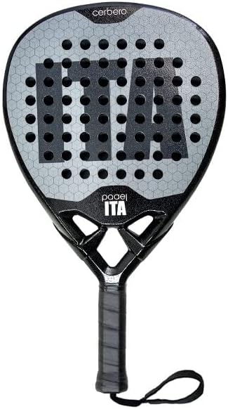 Padel ITA Cerbero, Raqueta De Unisex Adulto, Negro Y Gris, Espesor 38 mm Peso 355 g