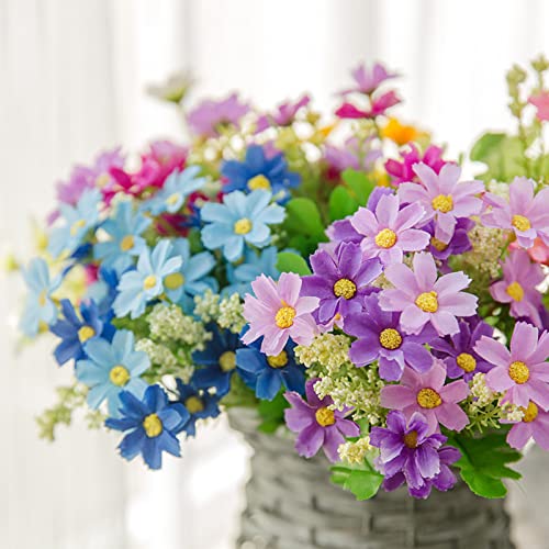 YELYAN Artificial Fake Silk Flowers 6 Bundles Faux Silk Daisy