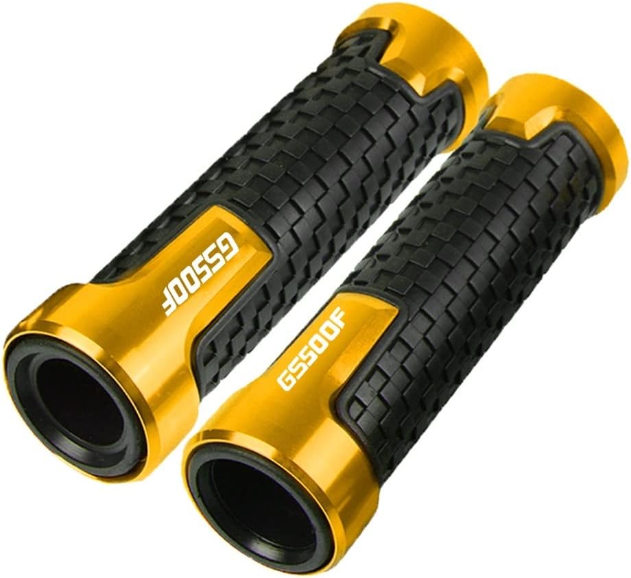 Grips for Suzuki GS500F 2004-2022 2019 2018 2017 2006 Motorcycle Accessories Hand Grips Handle Bar Anti-Skid Handlebar Hand Grip(Gold)