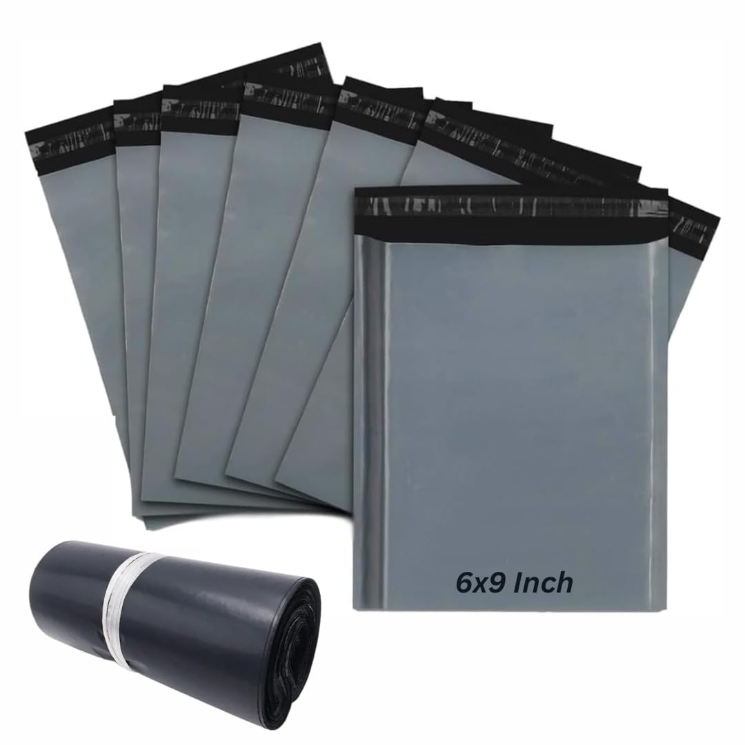 100, 6x9 Mailing Bags Self-Seal Grey Postage Bags | Tear-Proof Plastic Postage Bags for Vinted | Small Parcel Envelopes for Shipping & Packing, Parcel Bags