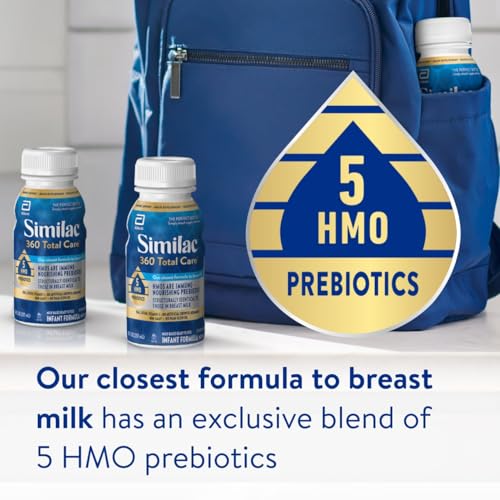 Similac 360 Total Care Infant Formula, Has 5 HMO Prebiotics, Our Closest Prebiotic Blend to Breast Milk, Non-GMO, Baby Formula, Ready to Feed,