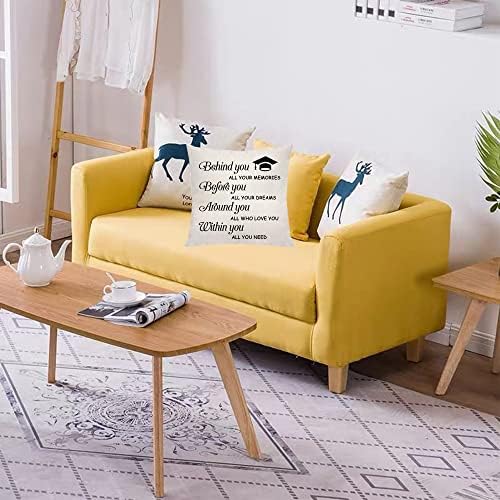 VAVSU Inspirational Graduation Gift to Daughter Son Friends Sisters Behind You All Your Memories Square Shape Linens Sofa Bed Pillow Covers Cushion Covers 45X45 CM Pillowcases Home Decoration