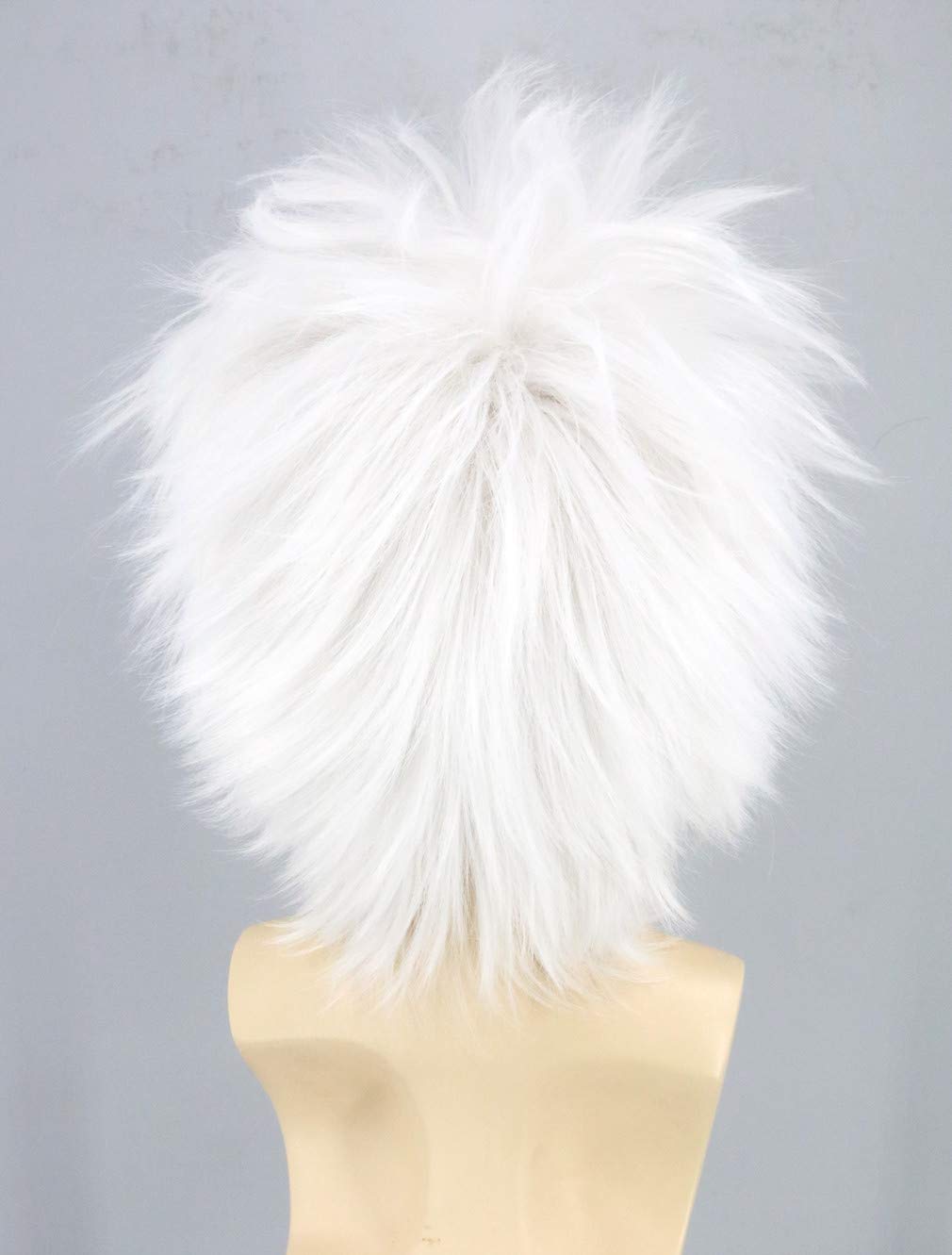 Topcosplay Scientist Wig with Moustache Eyebrows Cosplay Wig Short White Costume Halloween Wigs (White) - Image 4