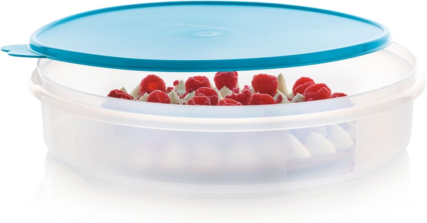 Tupperware Round Pie Taker Cupcake Keeper Storage Clear Container with