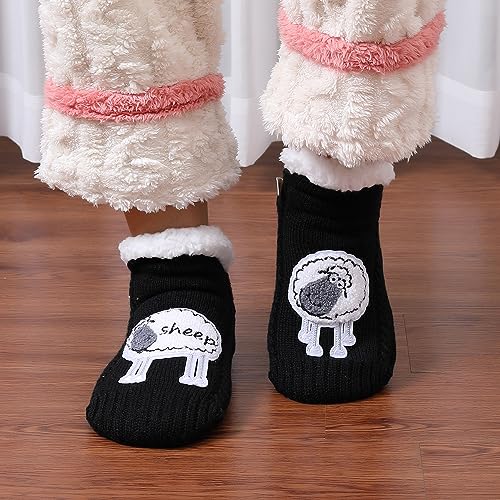 Image of ZYZX Cute Animal Slipper Socks for Women with Grips,Fuzzy Socks Indoor