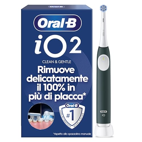 Oral-B iO 2 Spazzolino Elettrico, 1 Testina di Ricambio, Verde